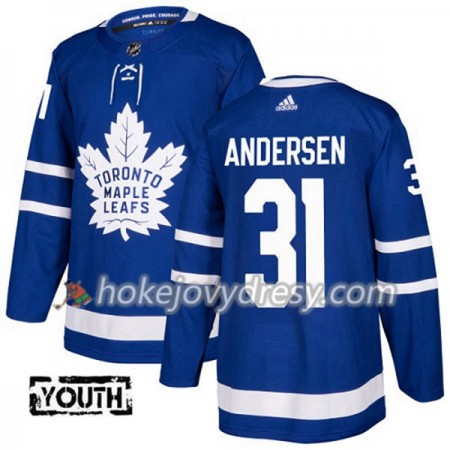 Dětské Hokejový Dres Toronto Maple Leafs Frederik Andersen 31 Adidas 2017-2018 Modrá Authentic
